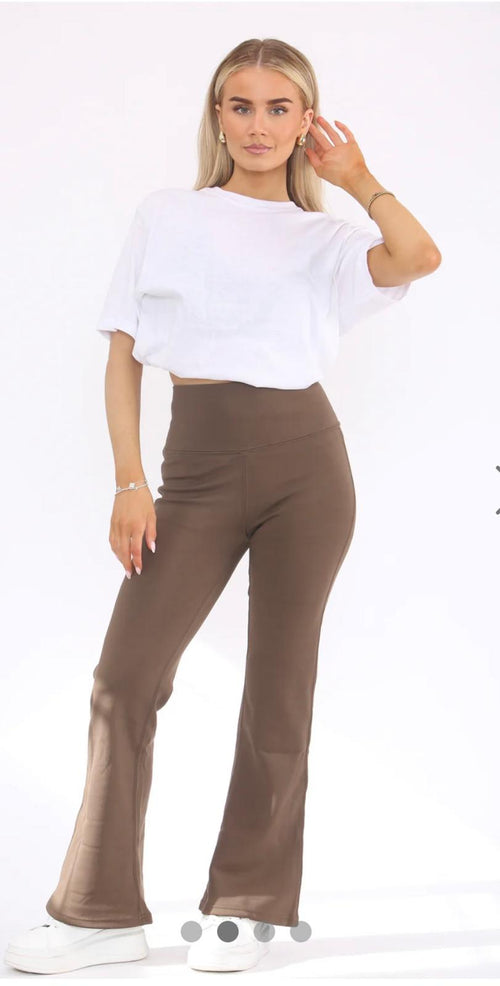 Andrea Flare Detail Fleece Lined Leggings