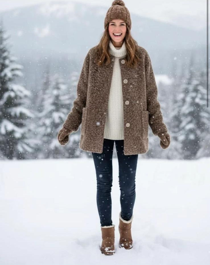 Emma Pocket Detail Gold Button Jacket