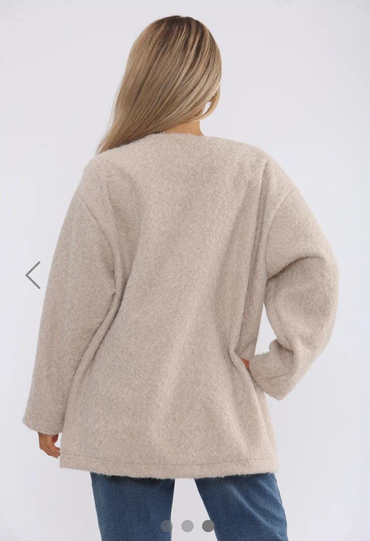 Emma Pocket Detail Gold Button Jacket