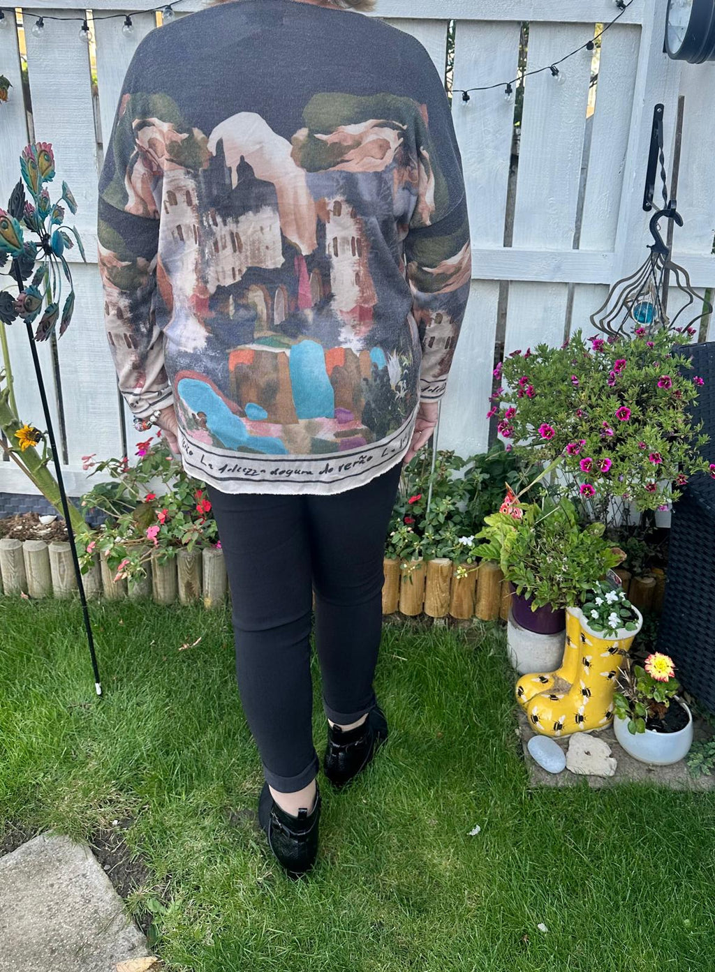 Kerry Landscape Print Fine Knit Italian Jumper