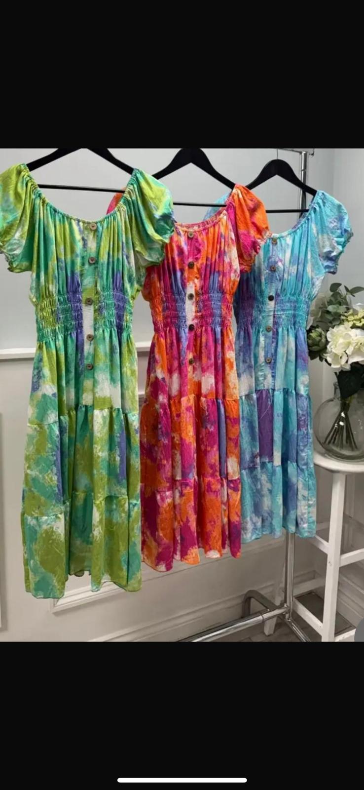 Shaina Bardot Elasticated Waist Dress