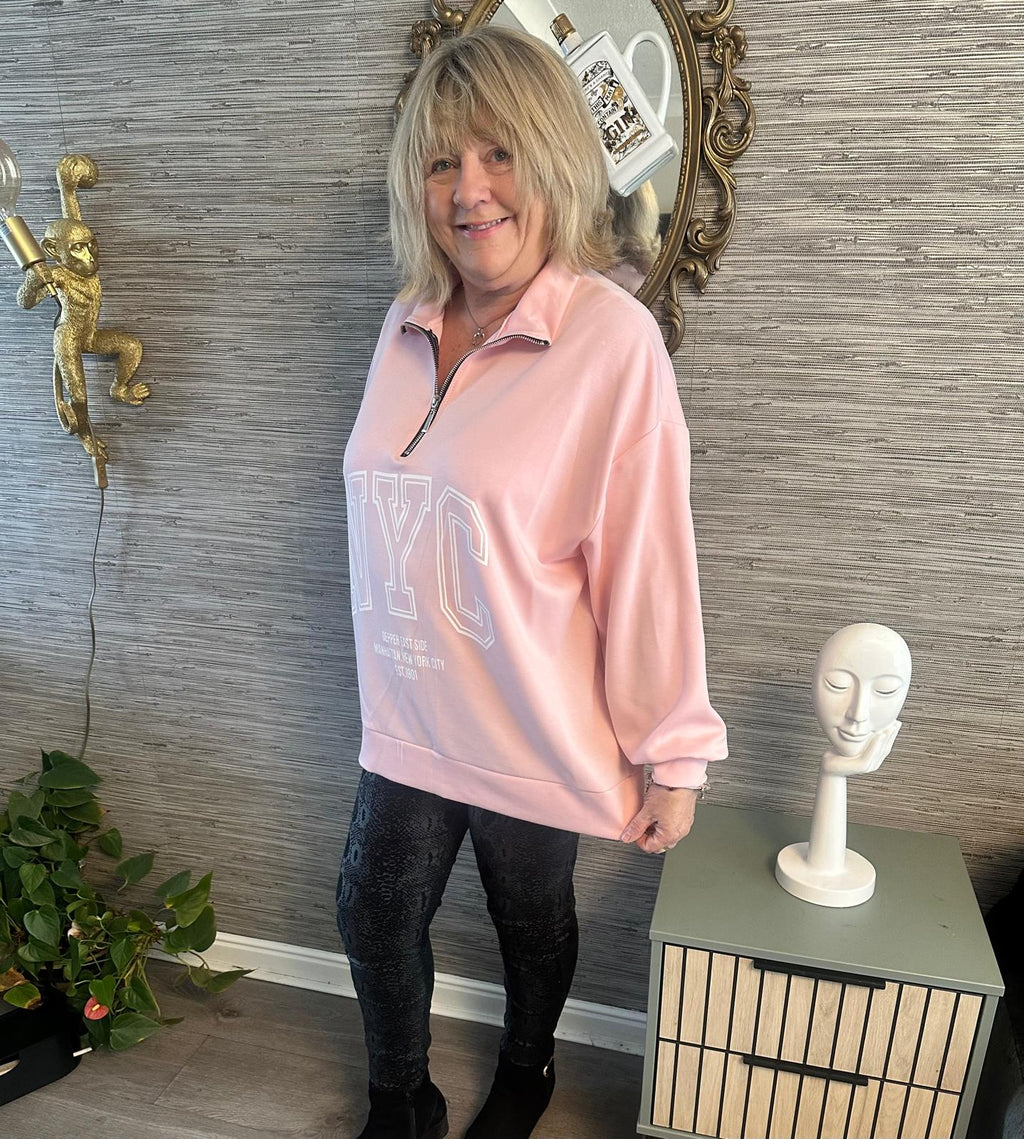 Aria NYC Zip Detail Sweater