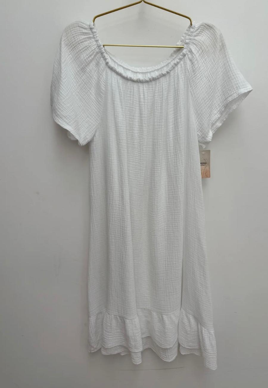 Grace Italian Bardot Frill Hem Dress