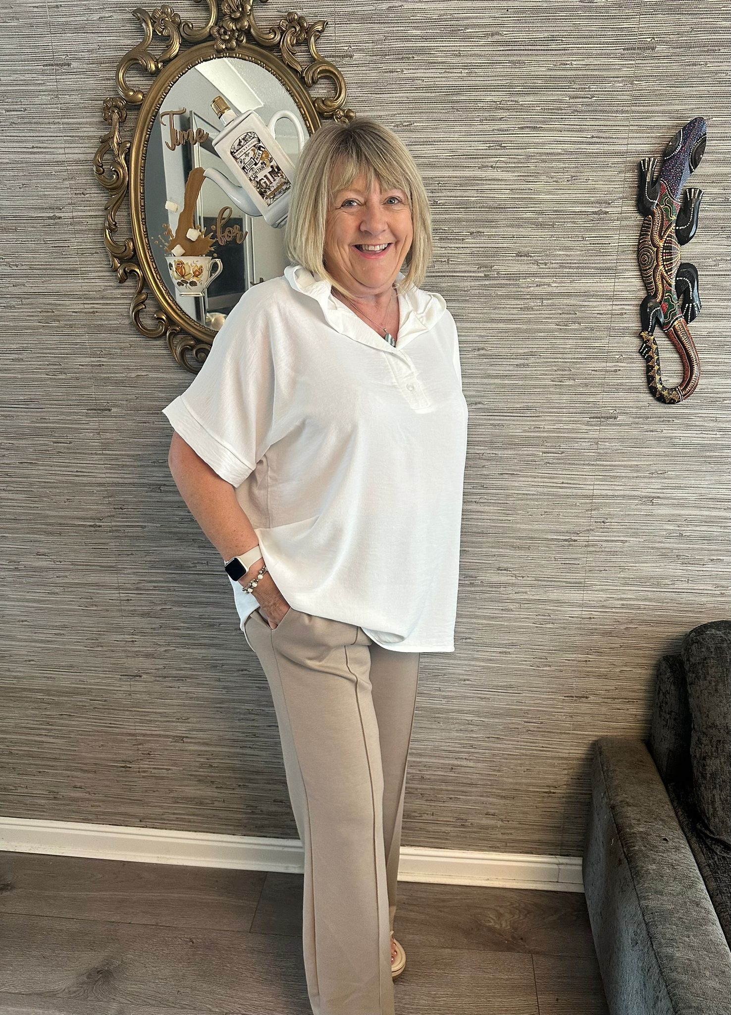 Emma Elasticated Waist Drawstring Wide Leg Trousers