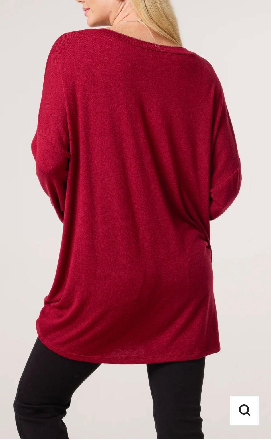 Lexi Lurex Stitch Soft Knit Necklace Top