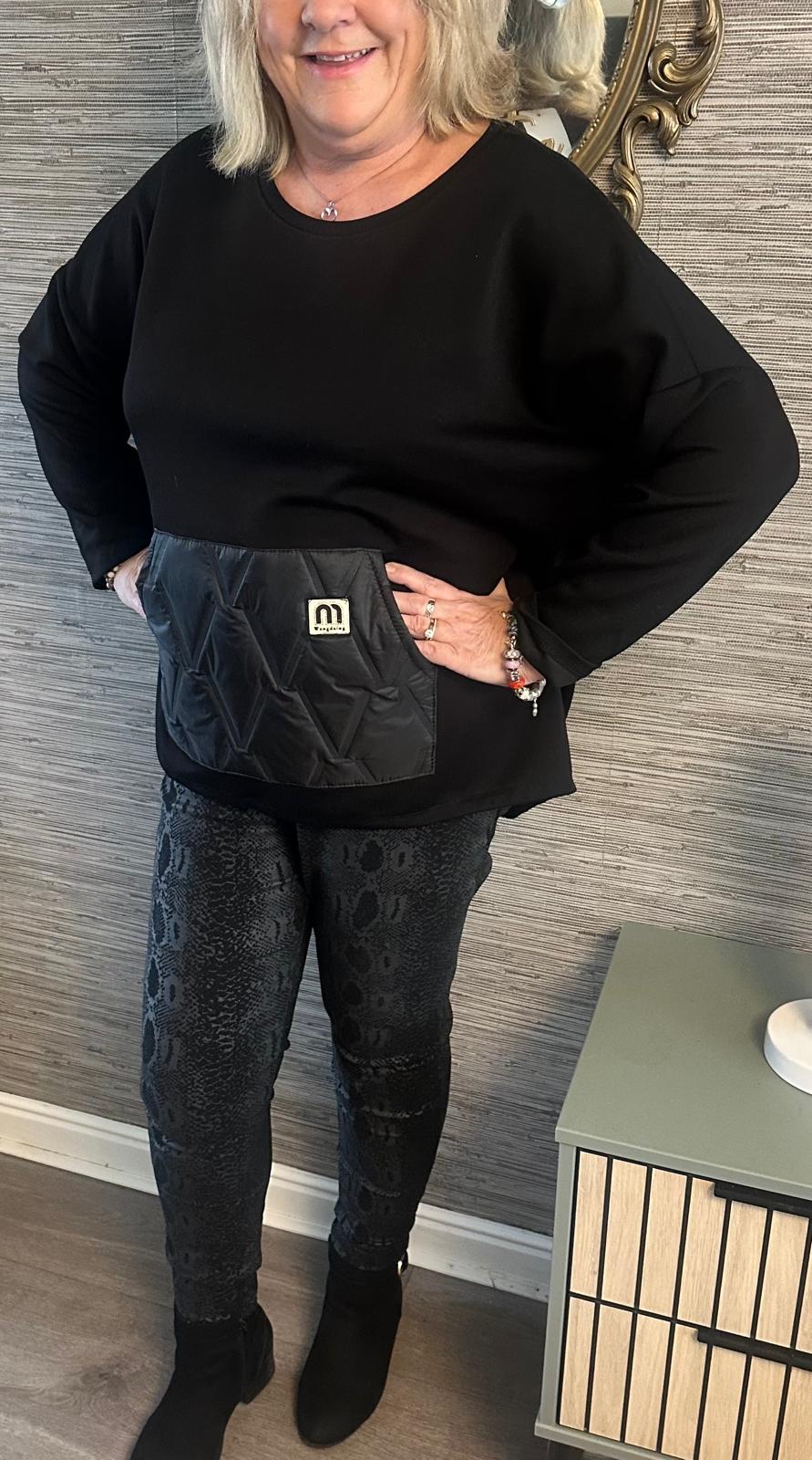 Becky Quilted Pocket Italian Sweatshirt