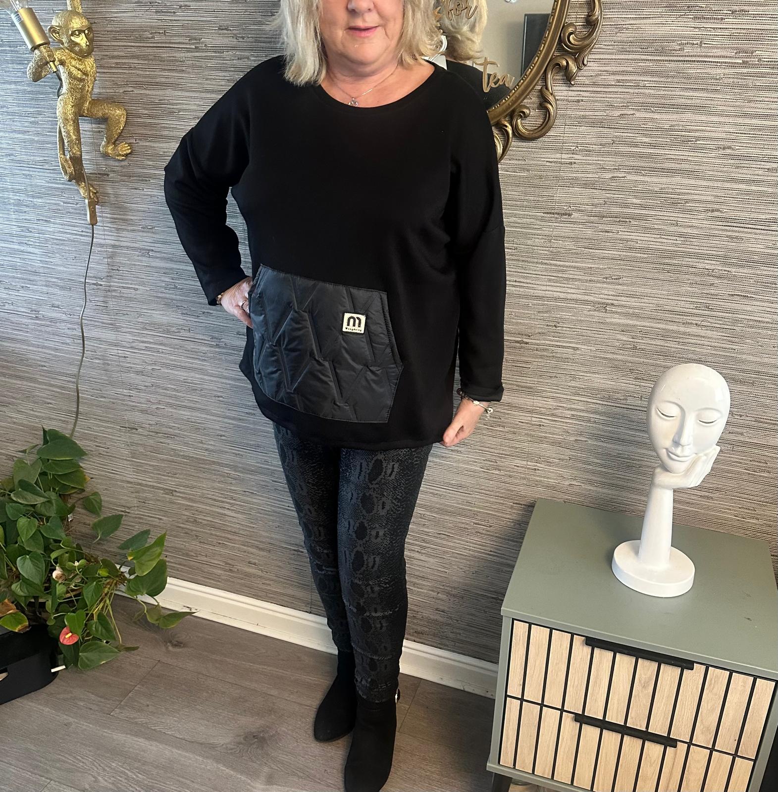 Becky Quilted Pocket Italian Sweatshirt