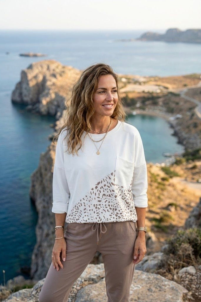 Leonie Leopard Insert Pocket Sweater