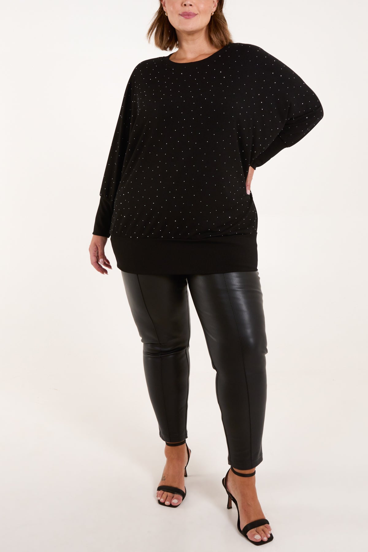 Sharnie Italian All Over Diamange Batwing Top