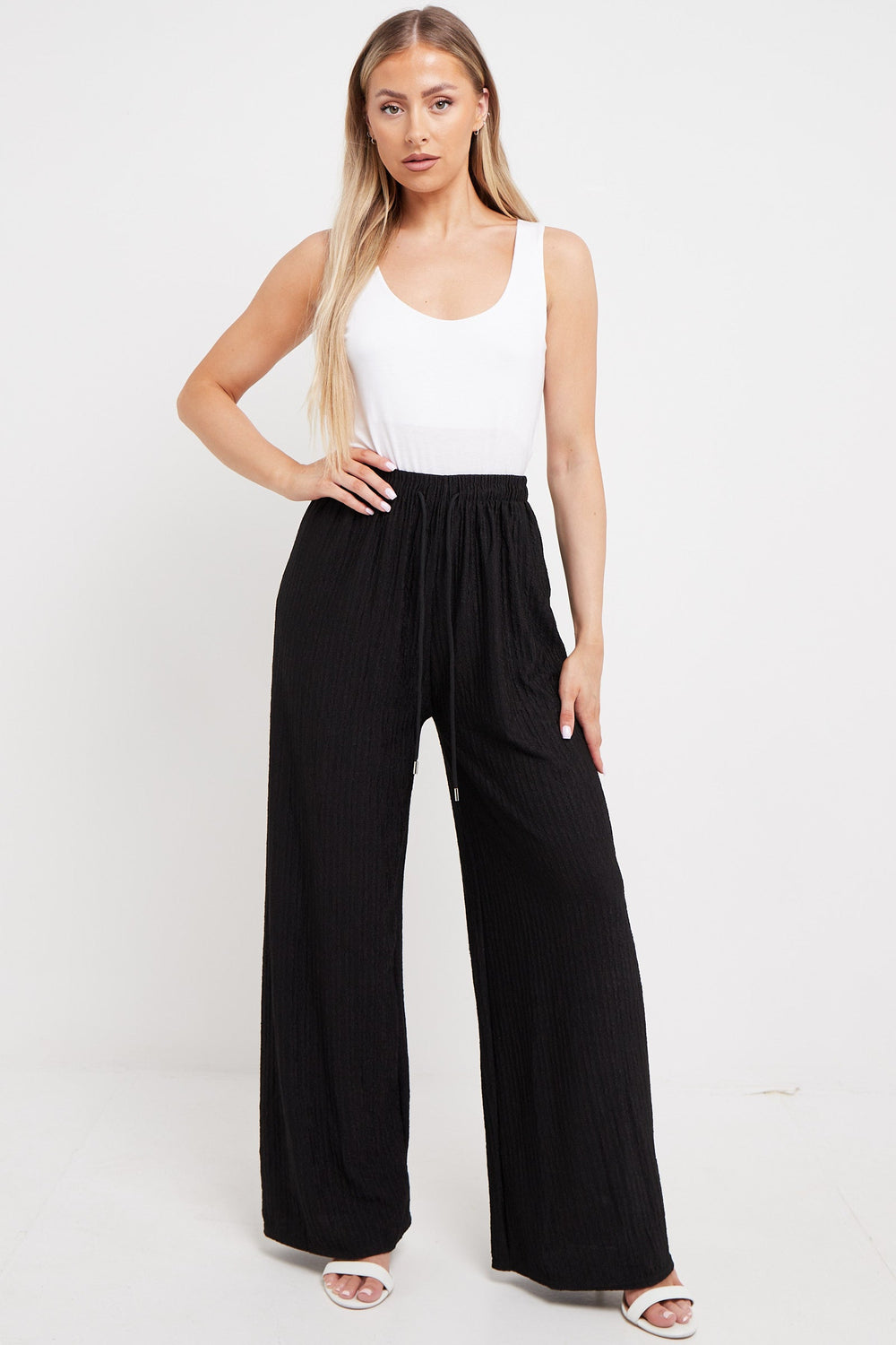 Trudy Textured Palazzo Trousers