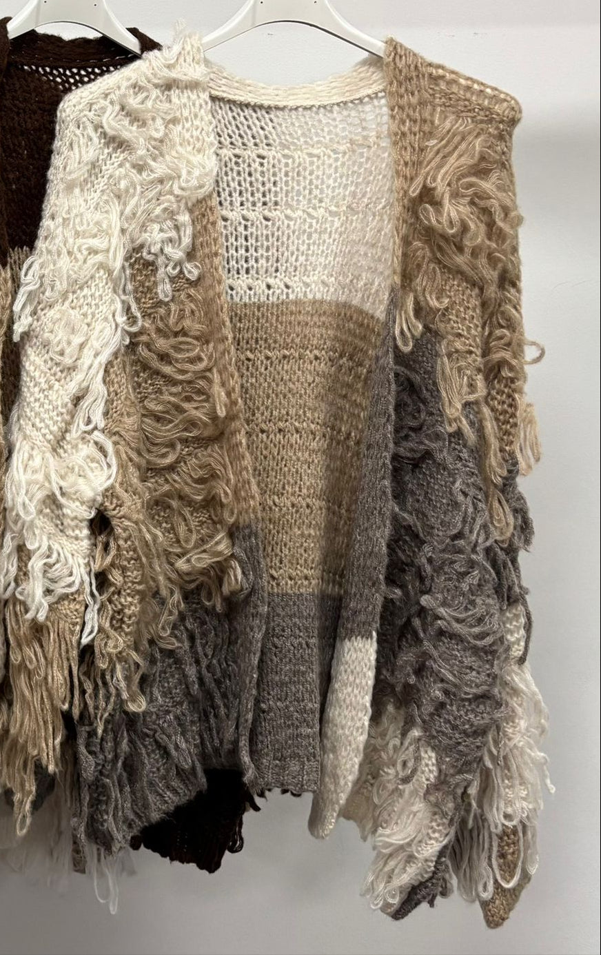 Claire Multi Colour Fringe Detail Cardigan