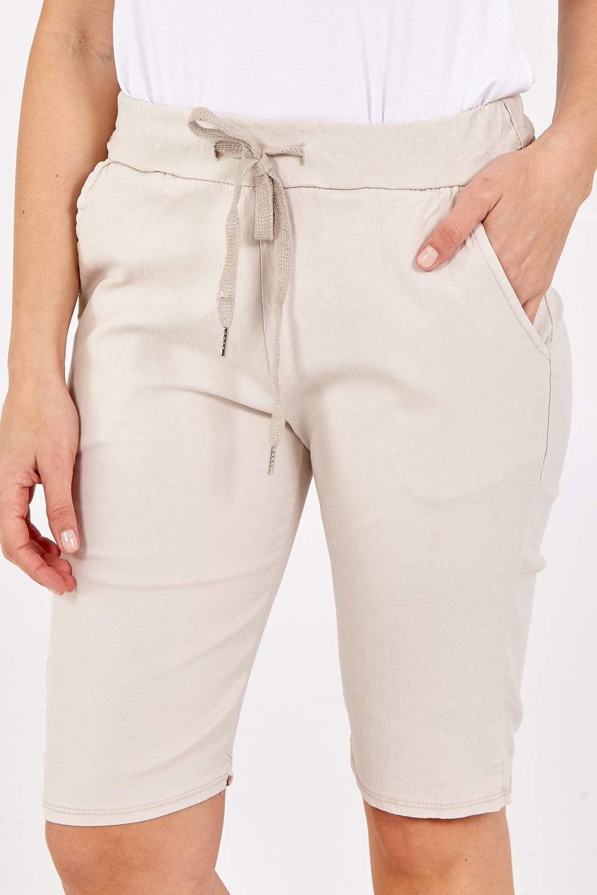 Millie Magic Plain Drawstring Shorts - Lulu Bella Boutique