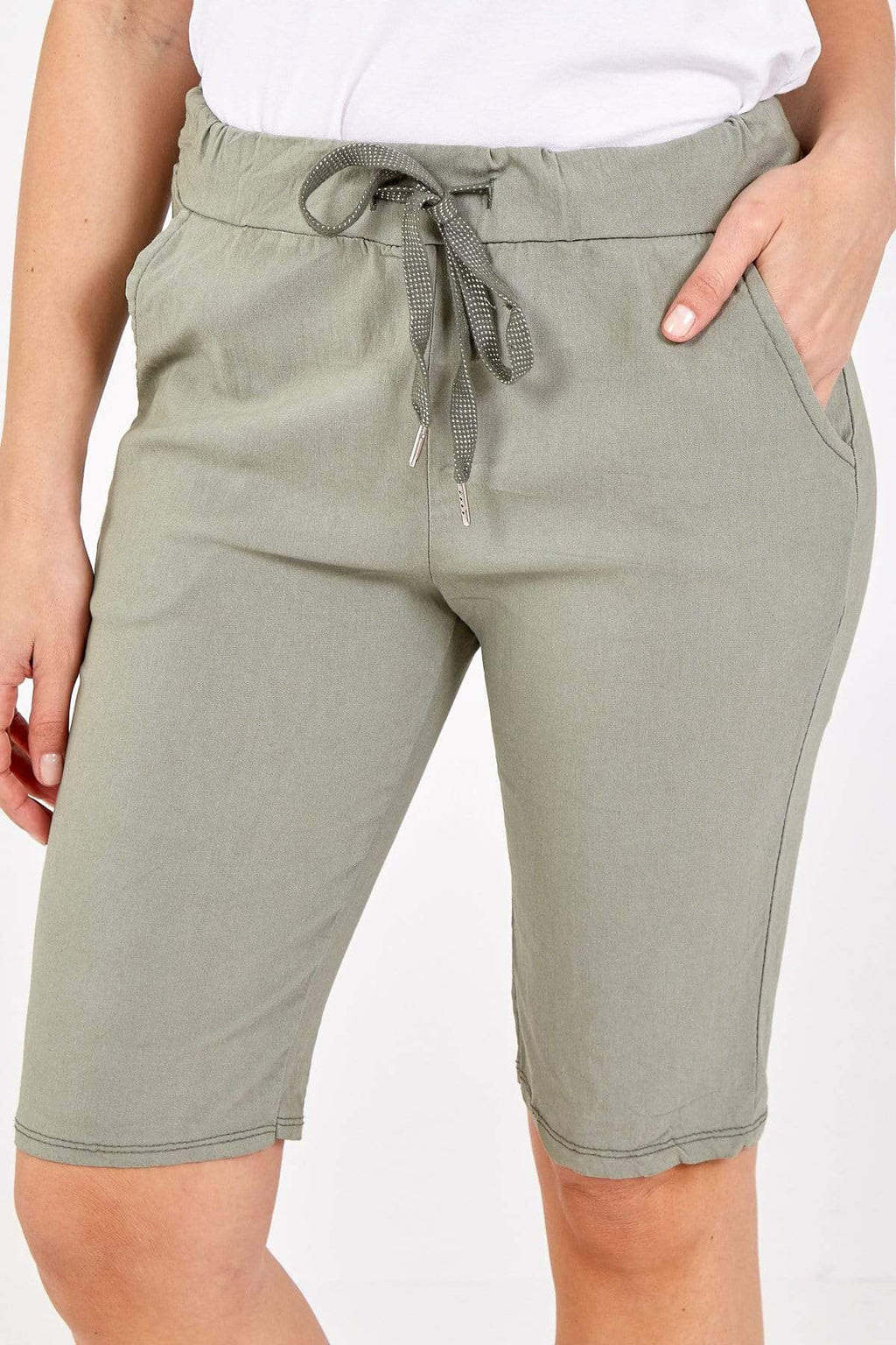 Millie Magic Plain Drawstring Shorts - Lulu Bella Boutique